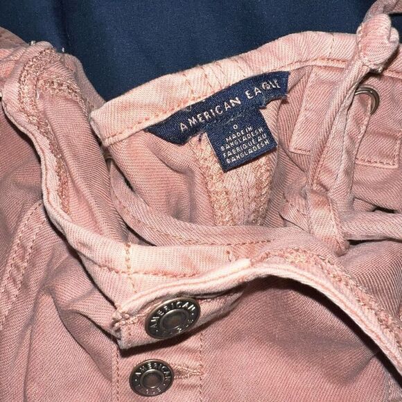 American Eagle Barbie pink denim crop tank top size 0 XS - Picture 5 of 5